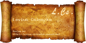 Levius Csinszka névjegykártya